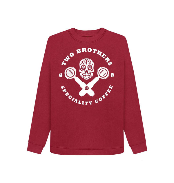 Cherry Womens Skull & Cross Filters Sweater