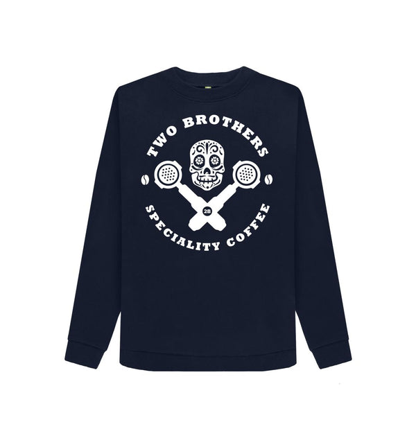 Navy Blue Womens Skull & Cross Filters Sweater